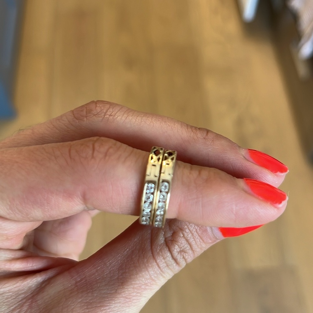 Gold diamond hoops